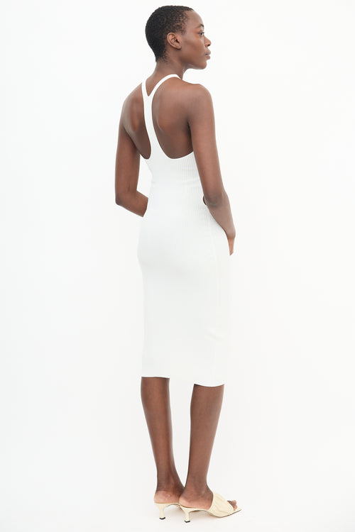 White Lustrate Fork Dress