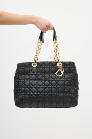 Dior Black Quilted Lady Dior Large Tote
 Bag