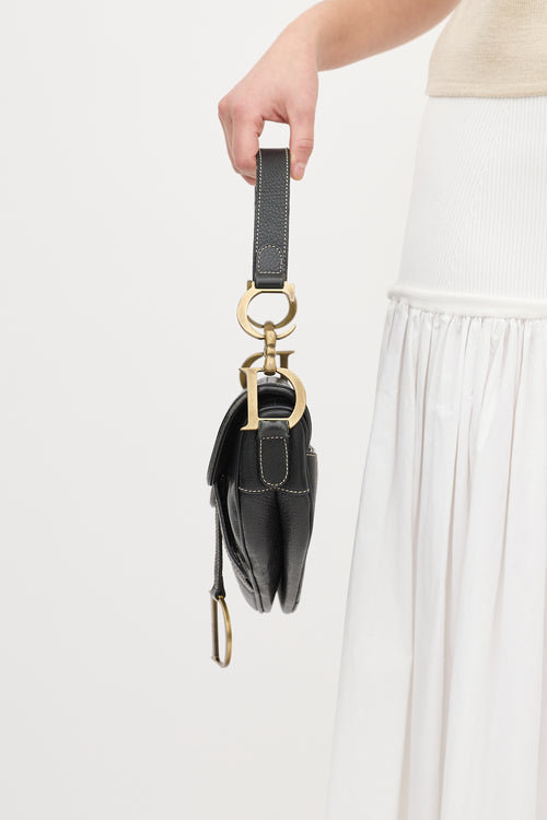 Dior Black Leather Saddle Bag