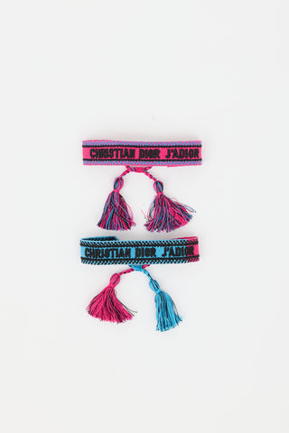 Dior Woven J'Adior Logo 2pc Bracelet