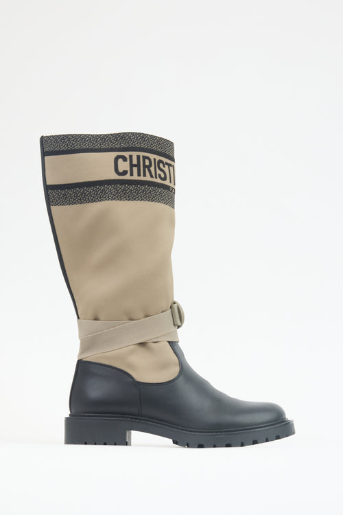 Dior Leather & Canvas D-Major Boot