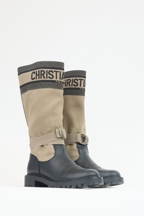 Dior Leather & Canvas D-Major Boot