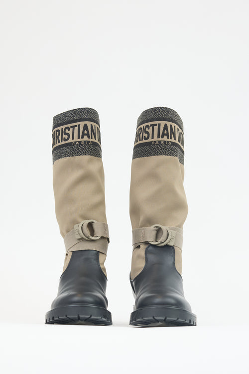 Dior Leather & Canvas D-Major Boot