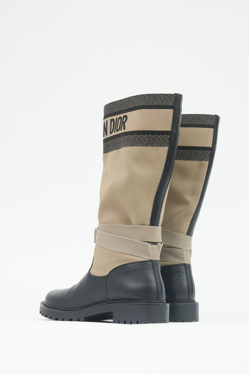 Dior Leather & Canvas D-Major Boot