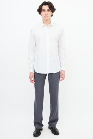 Dior White & Black trim Collar Shirt