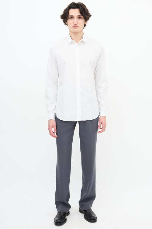 Dior White & Black trim Collar Shirt