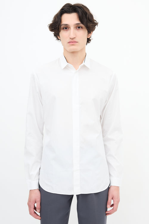 Dior White & Black trim Collar Shirt