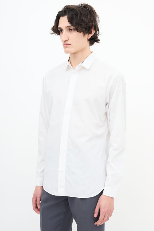 Dior White & Black trim Collar Shirt