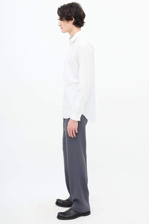 Dior White & Black trim Collar Shirt