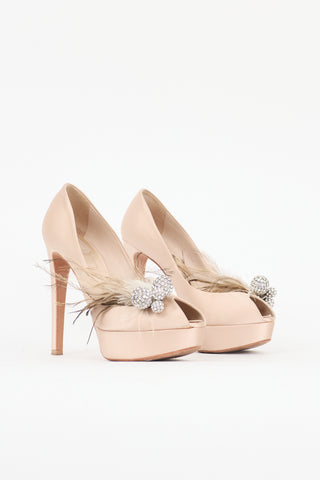 Dior Satin Feather Platform Pump
