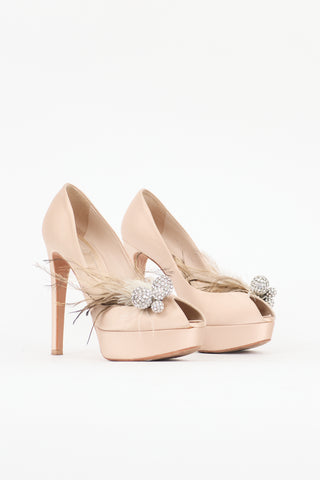 Dior Satin Feather Platform Pump