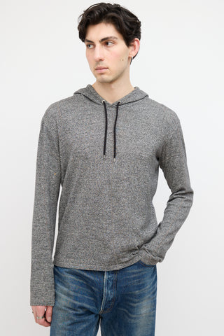 Dior Heathered Grey Drawstring Hoodie