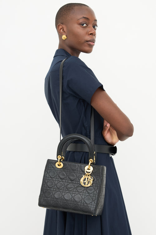 Dior 1997 Leather Medium Lady Dior Bag