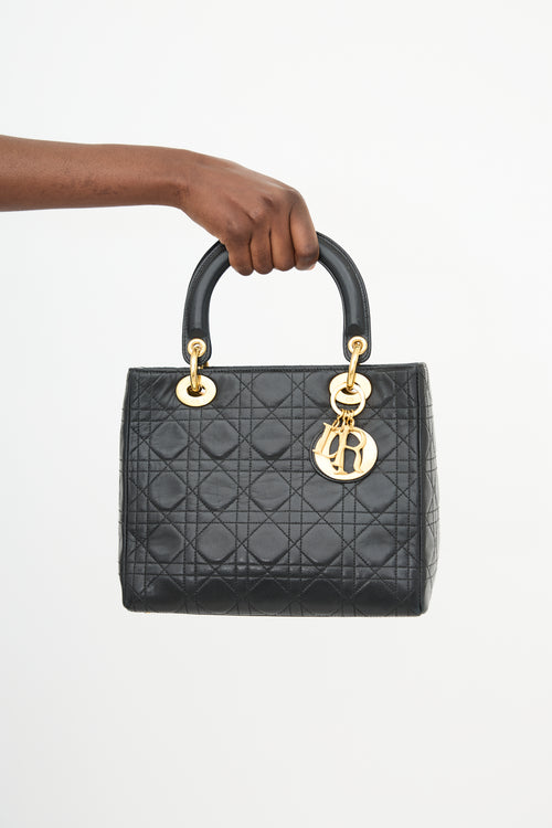 Dior 1997 Leather Medium Lady Dior Bag