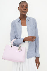 Dior 2014 Leather Medium Diorissimo Tote Bag