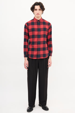 Dior Red & Black Checkered Shirt