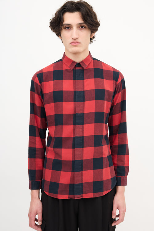 Dior Red & Black Checkered Shirt