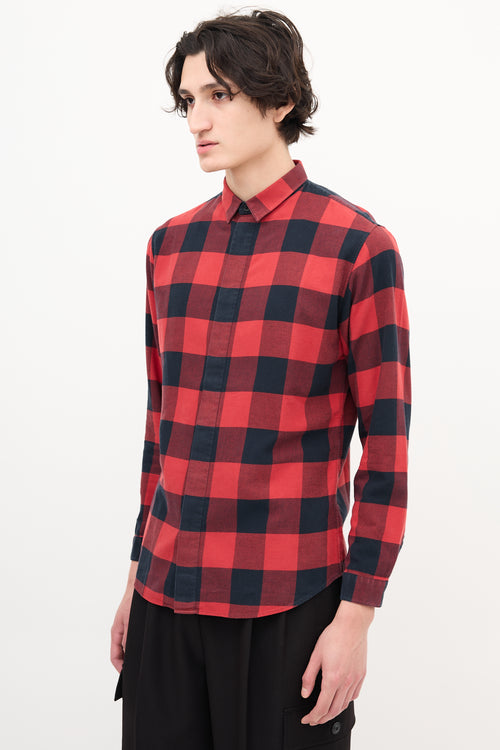 Dior Red & Black Checkered Shirt