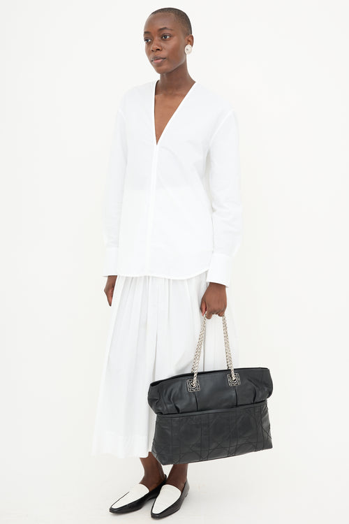 Dior 2011 Leather Cannage Granville Chain Link Tote Bag