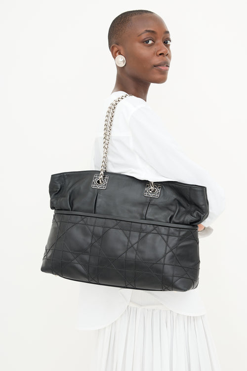 Dior 2011 Leather Cannage Granville Chain Link Tote Bag