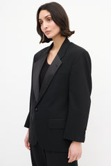 Dior Vintage Black Wool Tuxedo Blazer