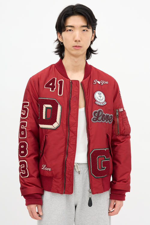Dolce & Gabbana Amore Patch Bomber Jacket