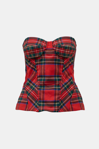 Dolce & Gabbana D&G Tartan Bustier Top