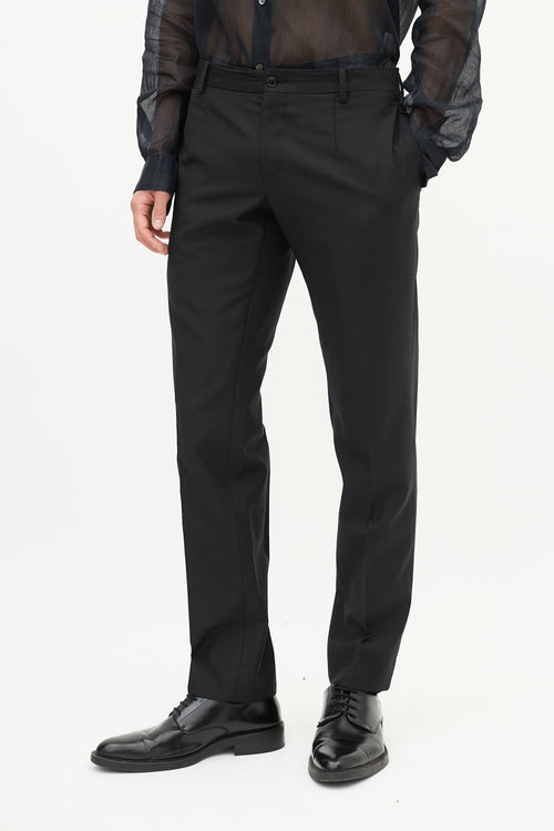 Dolce & Gabbana Black Wool Two Piece Suit