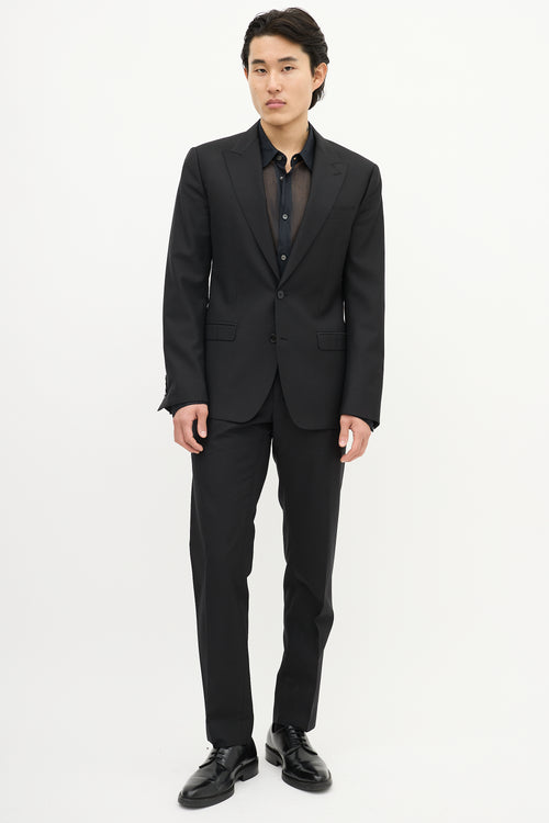 Dolce & Gabbana Black Wool Two Piece Suit