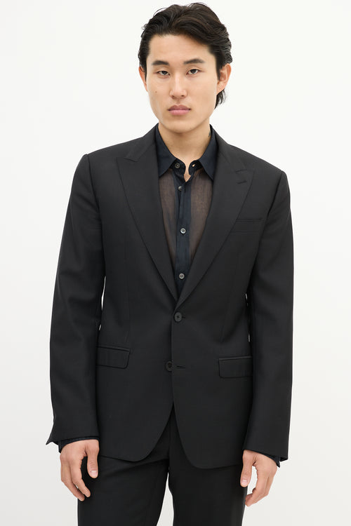 Dolce & Gabbana Black Wool Two Piece Suit