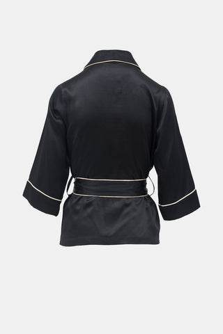 Dolce & Gabbana Silk Wrap Front Shirt
