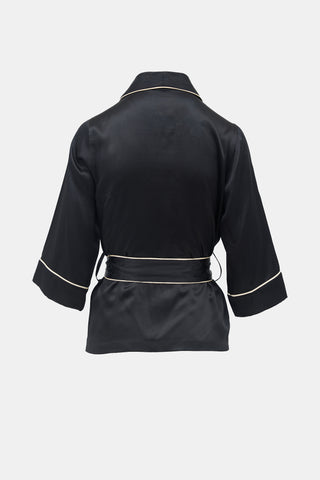 Dolce & Gabbana Silk Wrap Front Shirt