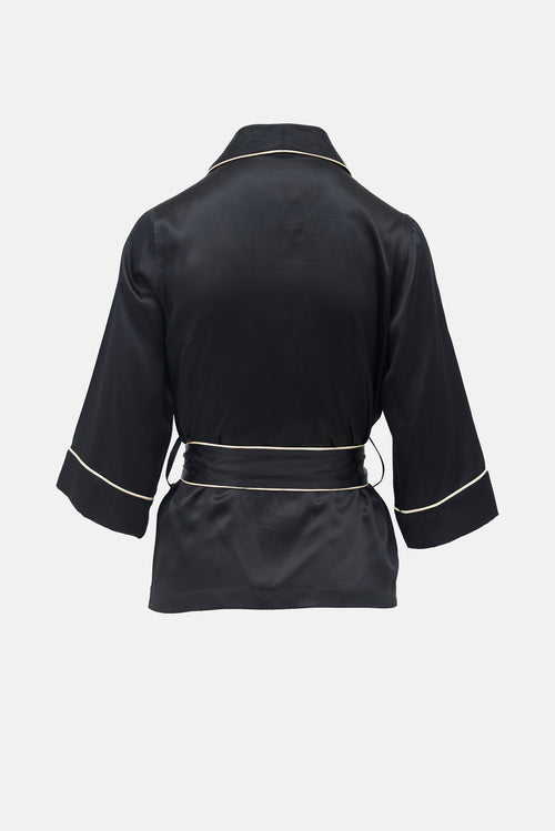 Dolce & Gabbana Silk Wrap Front Shirt