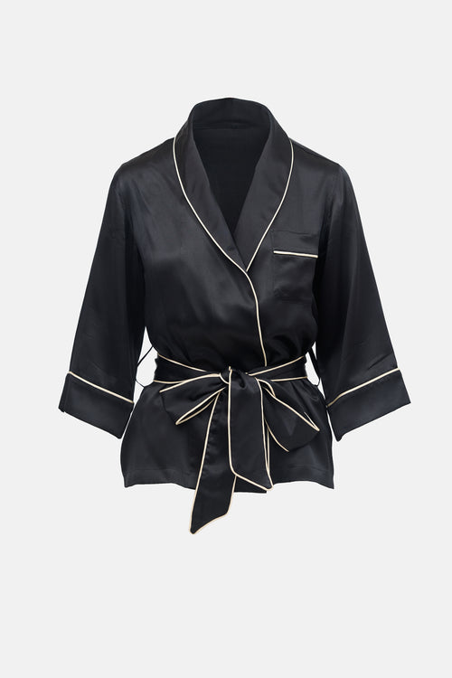 Dolce & Gabbana Silk Wrap Front Shirt