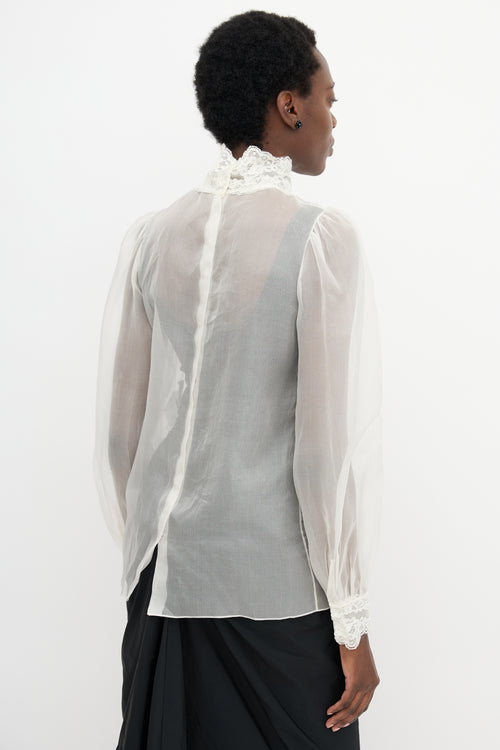 Dolce & Gabbana Silk Chiffon & Lace Blouse