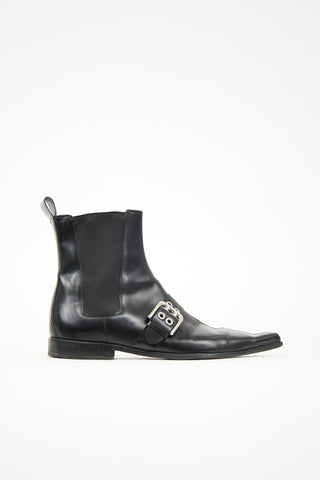 Dolce & Gabbana Leather Pointed Toe Boot