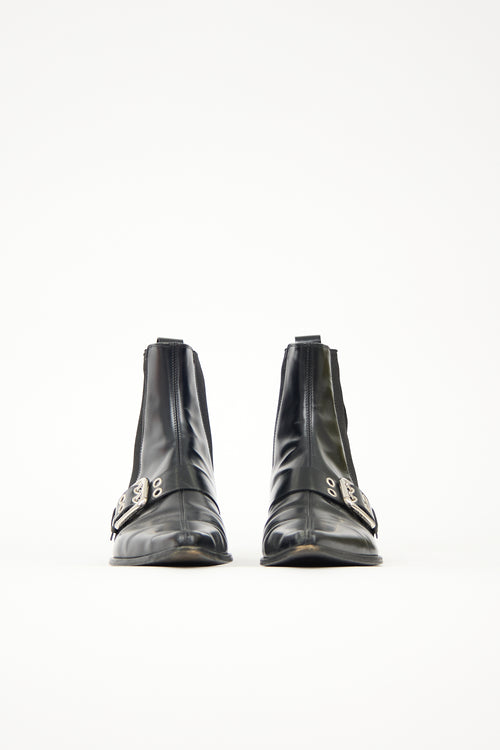 Dolce & Gabbana Leather Pointed Toe Boot