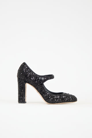 Dolce & Gabbana Sequin Mary Jane Heel