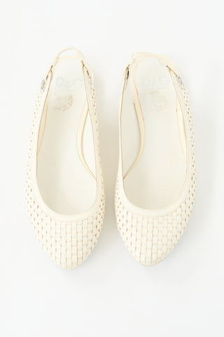 Dolce & Gabbana Patent Woven Slingback Flat