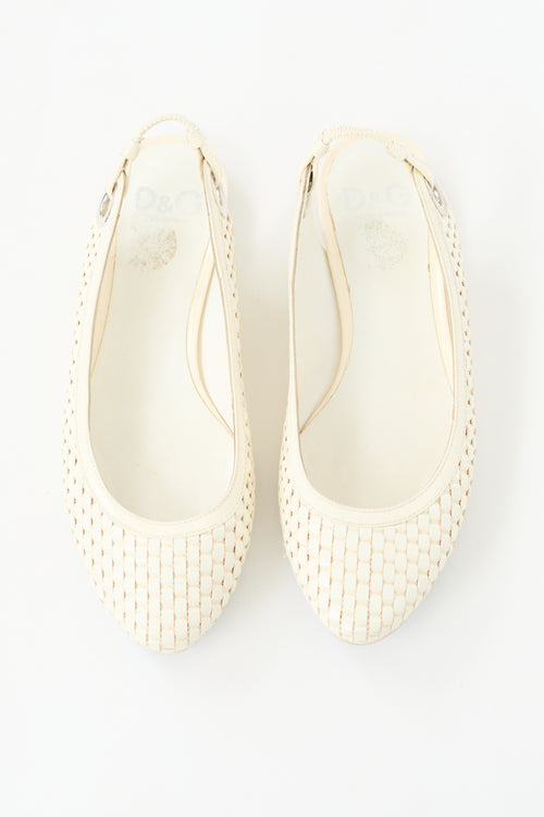 Dolce & Gabbana Patent Woven Slingback Flat