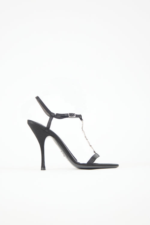 Dolce & Gabbana Satin & Crystal Sandal
