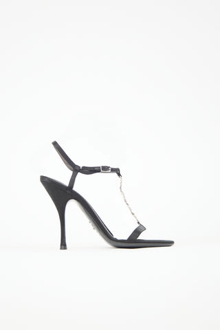 Dolce & Gabbana Satin & Crystal Sandal