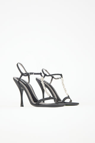 Dolce & Gabbana Satin & Crystal Sandal
