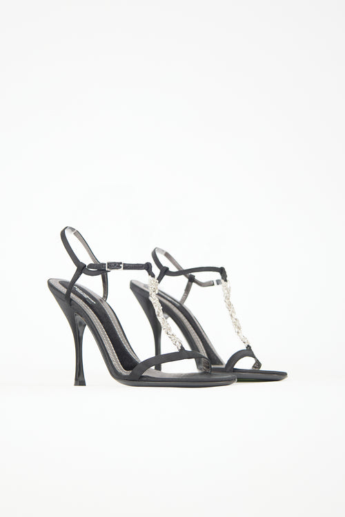 Dolce & Gabbana Satin & Crystal Sandal