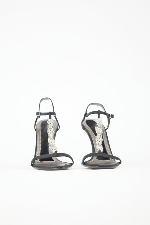 Dolce & Gabbana Satin & Crystal Sandal