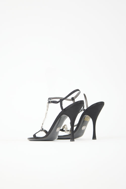 Dolce & Gabbana Satin & Crystal Sandal