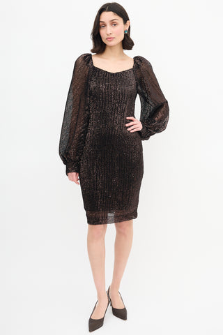 Dorothee Schumacher Brown Sequin Sparkling Moment Dress