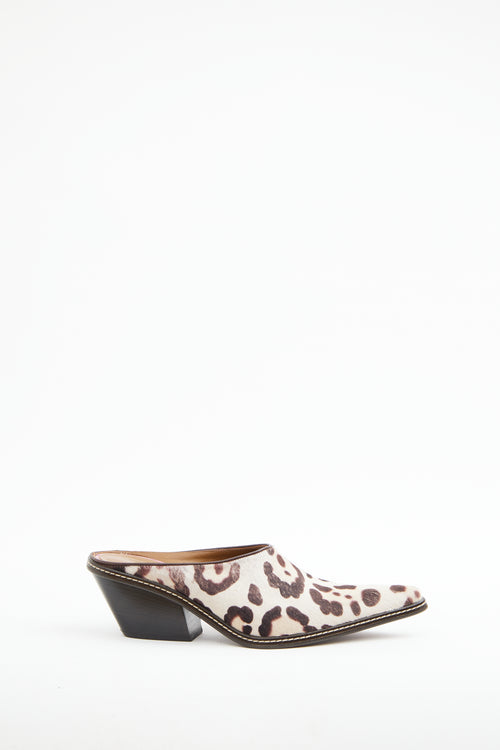 Donald J Pliner Cream Print Western Mule