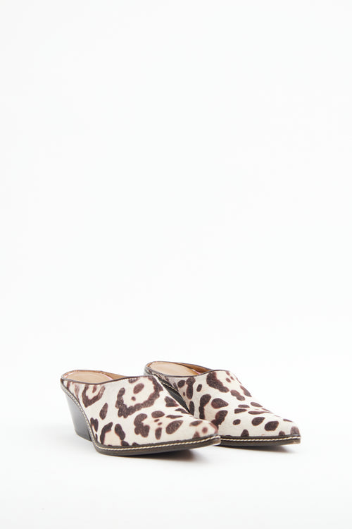 Donald J Pliner Cream Print Western Mule