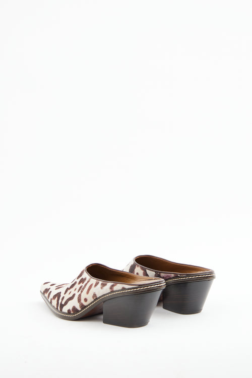 Donald J Pliner Cream Print Western Mule